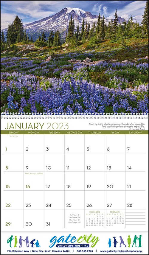 Scenic Inspirations Spiral Bound Wall Calendar for 2023